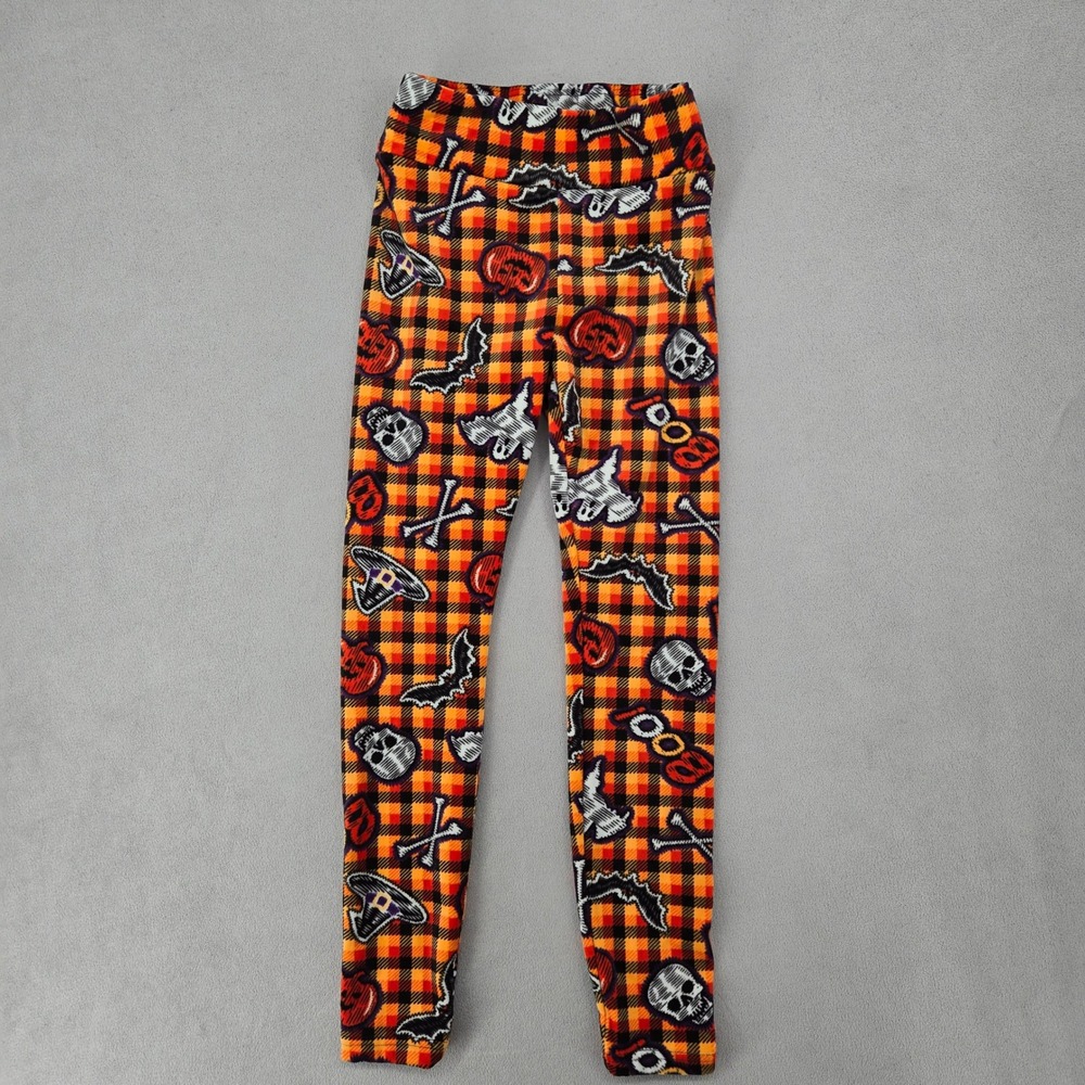 No Boundaries Juniors Medium 7-9 Leggings Halloween Plaid Skulls Ghosts Bats